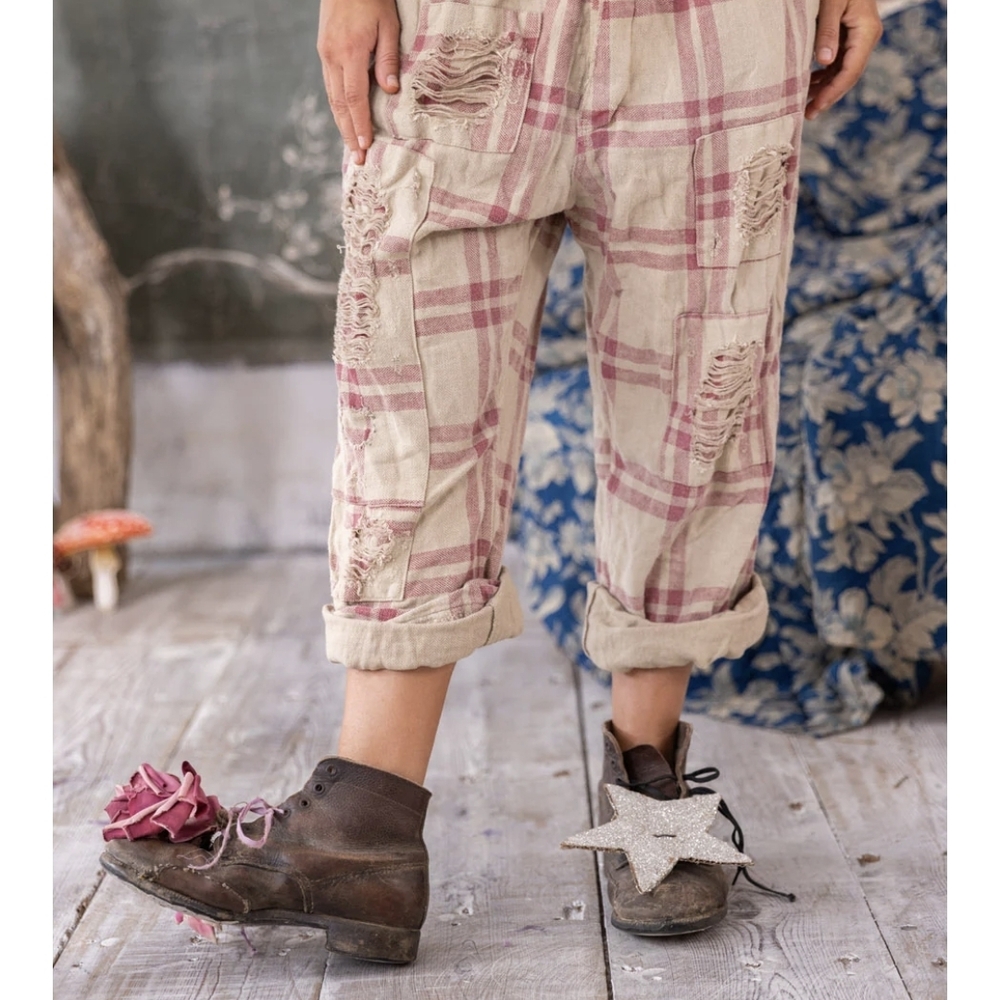 Magnolia Pearl Pink and Cream Plaid Pants